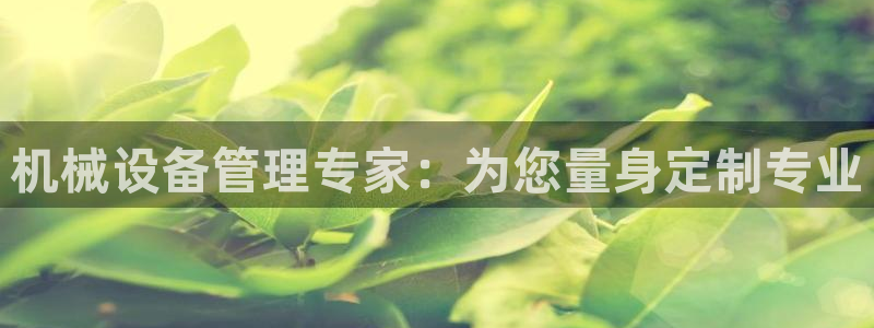 九游会网页：机械设备
